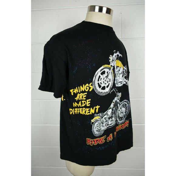 Vtg 90s Caribbean Dream T-Shirt Motorcycles Made Different in the USA‎ Winner XL - Picture 3 of 10